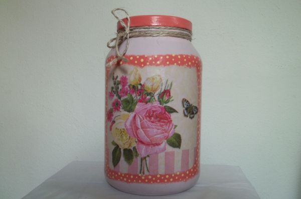 Pote de Vidro Jardim de Rosas