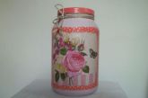 Pote de Vidro Jardim de Rosas
